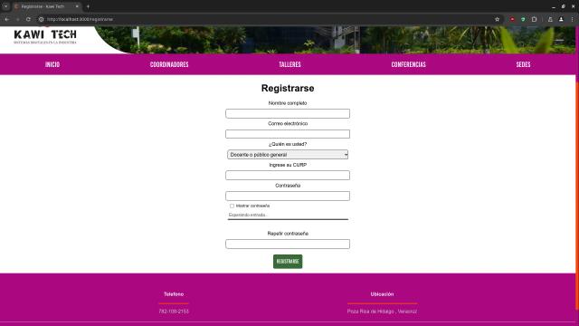 Sign up page